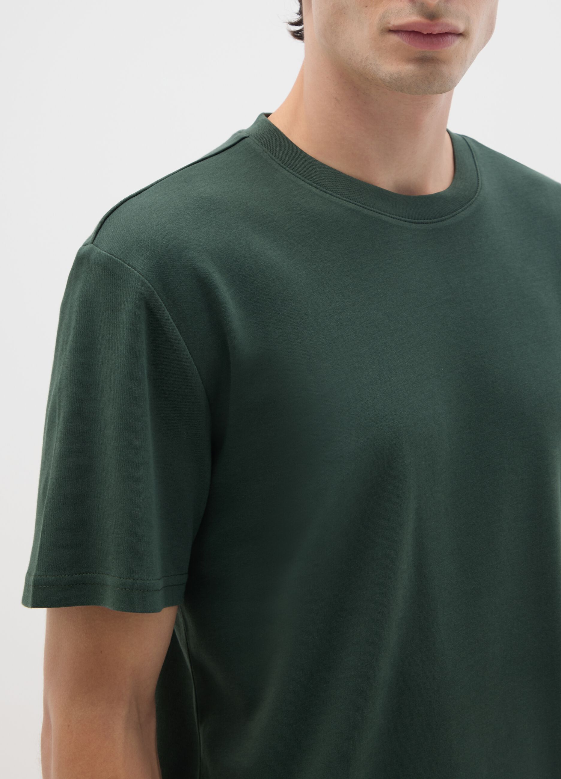 Green Pure Cotton T-shirt - Relaxed Fit