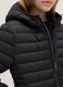 Girl's black padded regular fit jacket with hood_2