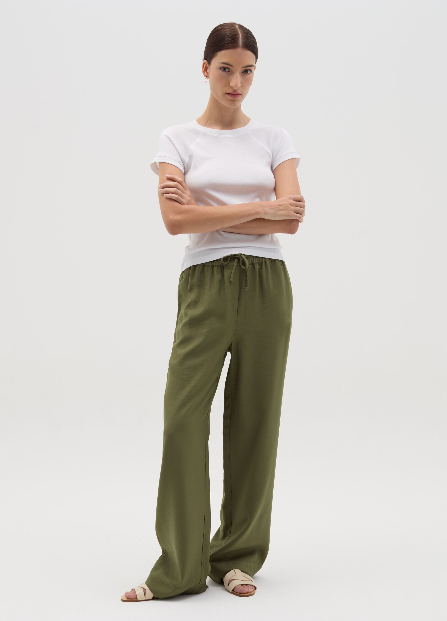 Pantalone fluido con coulisse