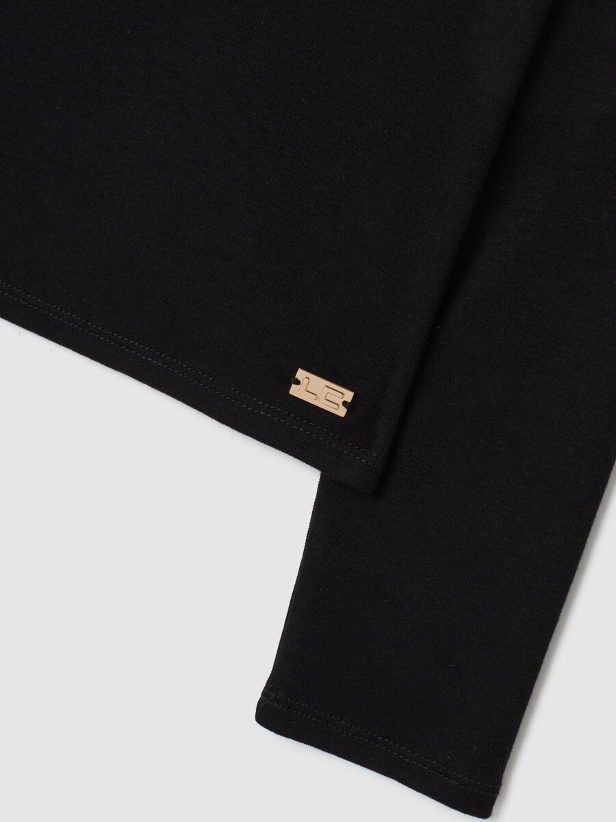Black long-sleeve shirt in stretchy Lyocell_5