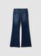 Blue bootcut denim jeans in stretch cotton_6