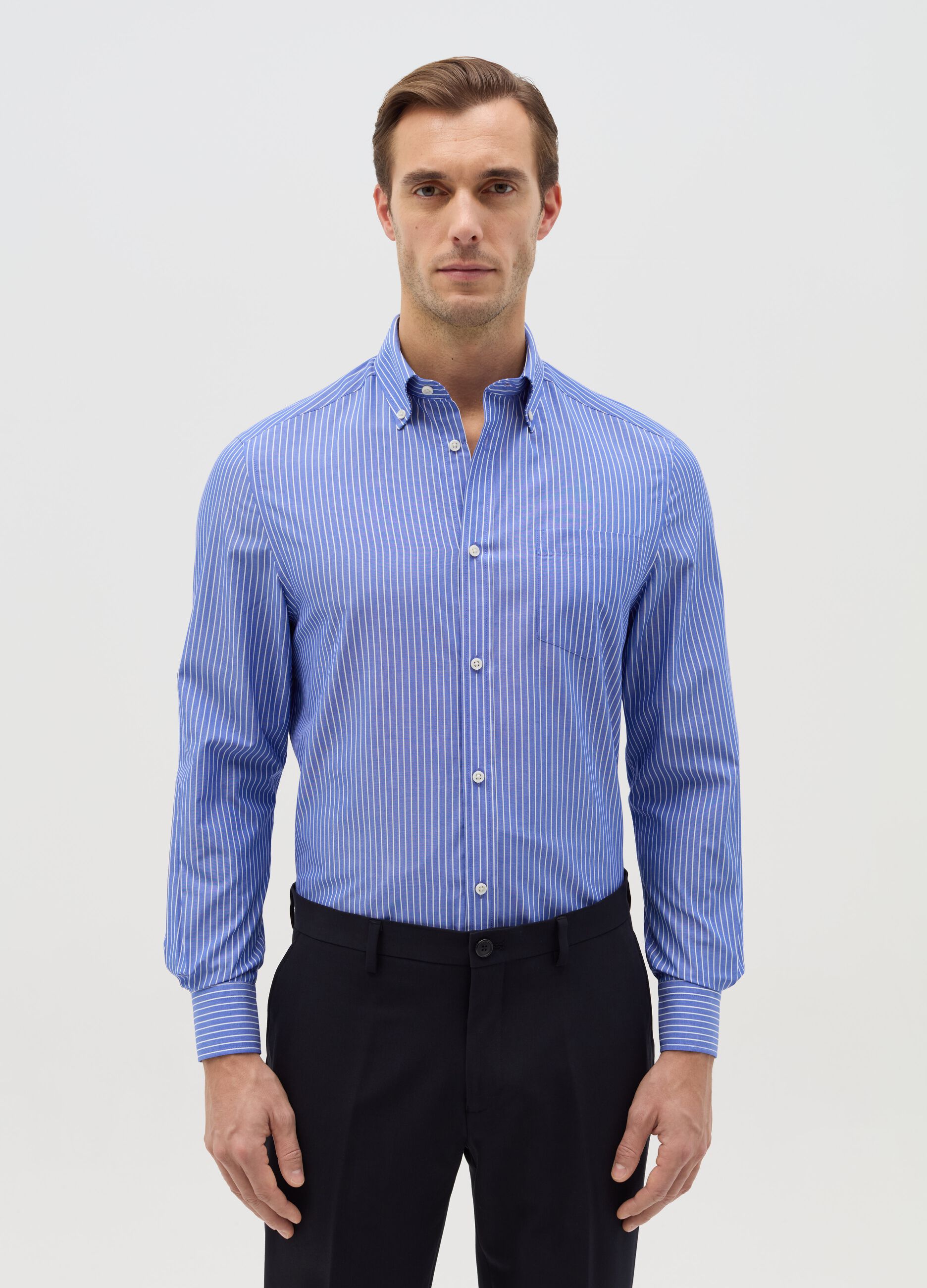Camicia regular fit gessata easy iron
