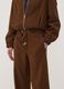 Brown stretch-fabric straight-fit trousers_2