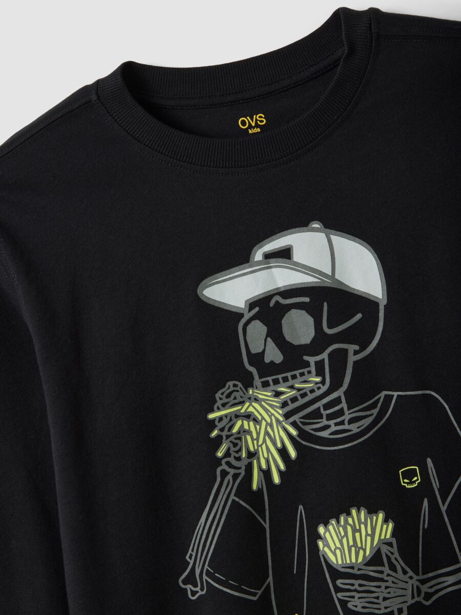 Black pure organic cotton crew-neck T-shirt_4