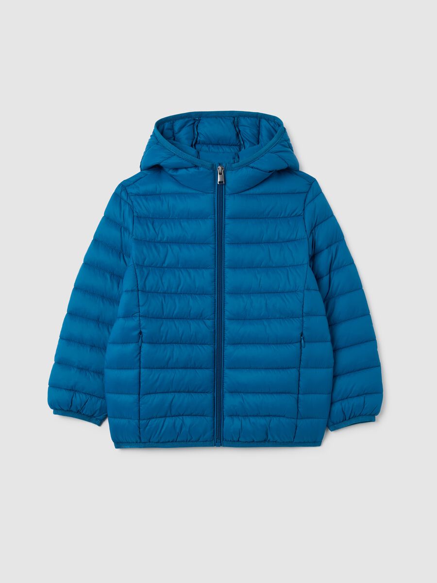 Giacca da bambino in misto azzurro regular fit_0
