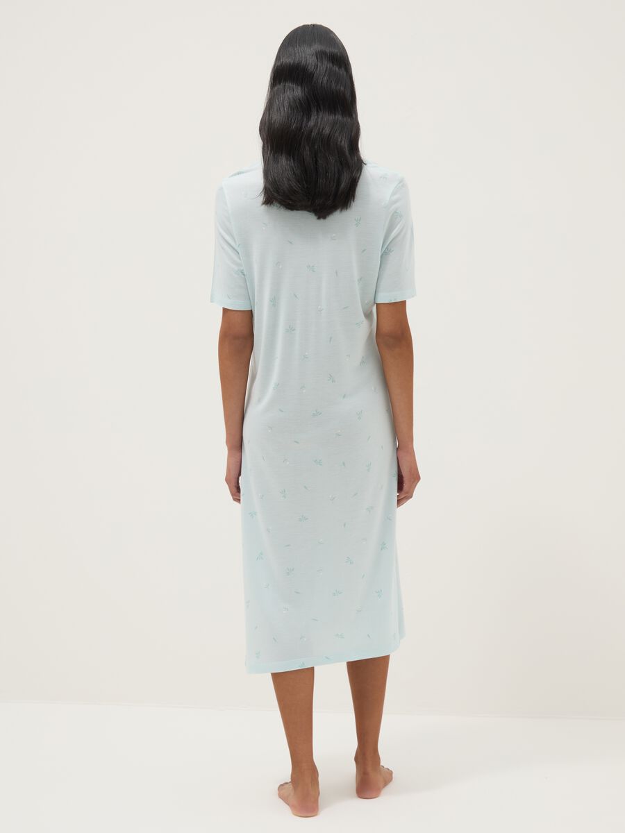 Blue pure viscose nightdress regular fit_2