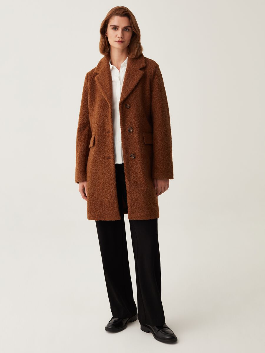 Cappotto lungo effetto boucle_0