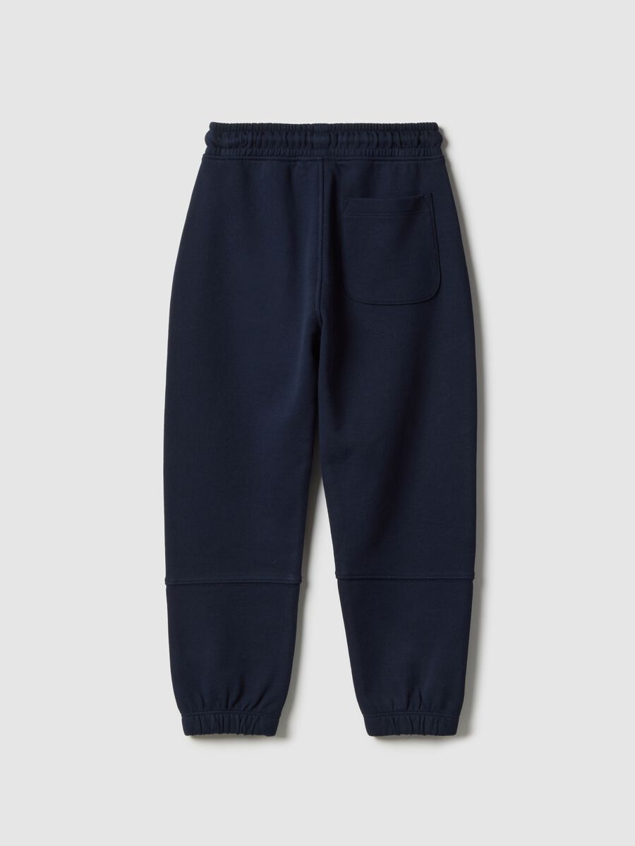 Children's regular fit blue jogger trousers in pure cotton_1