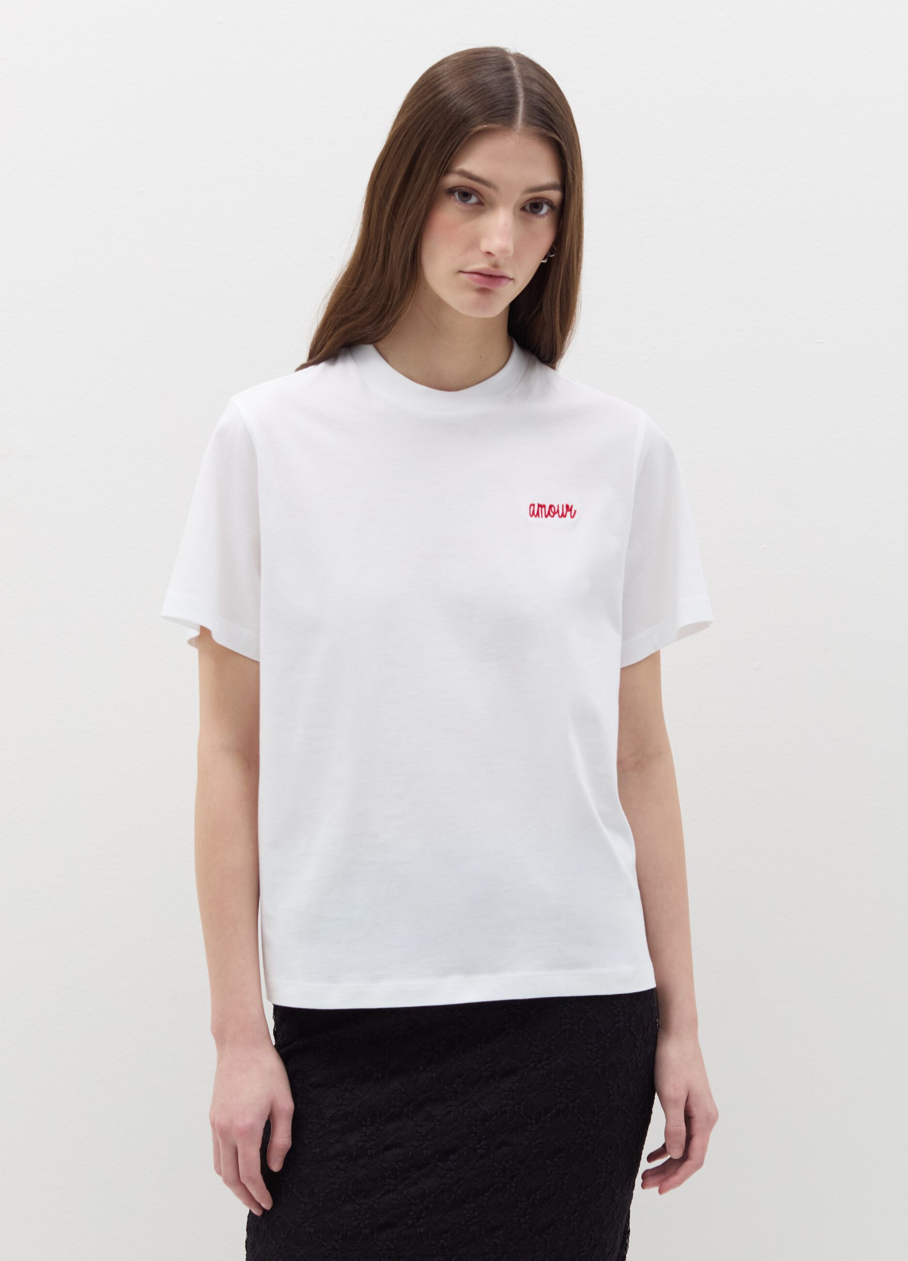 T-shirt in cotone con ricamo