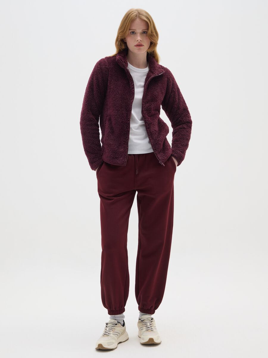 Felpa rossa regular fit con zip_0