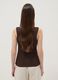 Brown fitted ribbed stretch-cotton tank top_3