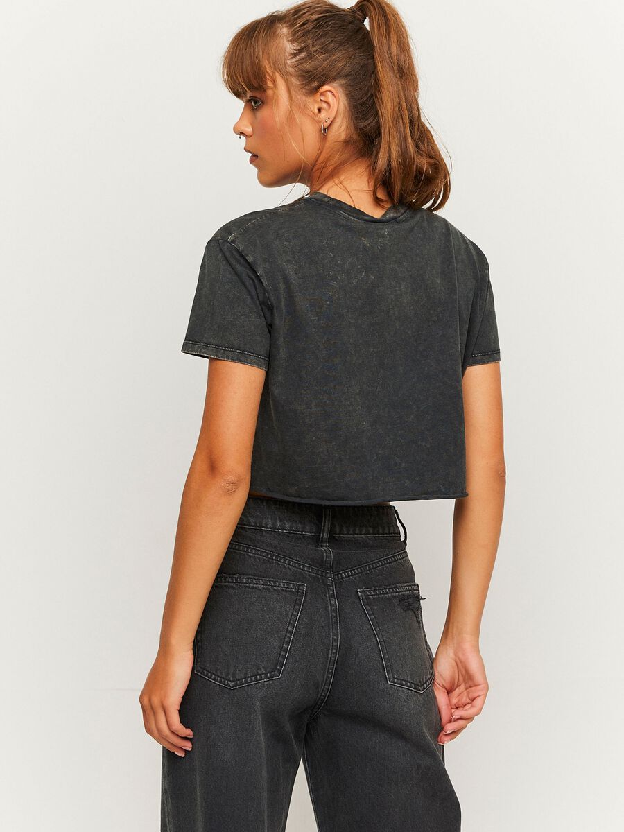 T-shirt cropped con stampa AC/DC_2