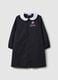 Girls' school apron in black mix with zip_0