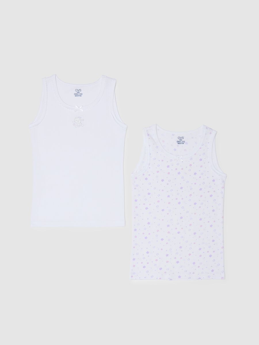 Girls' cotton vest twin-pack in multicolour_0