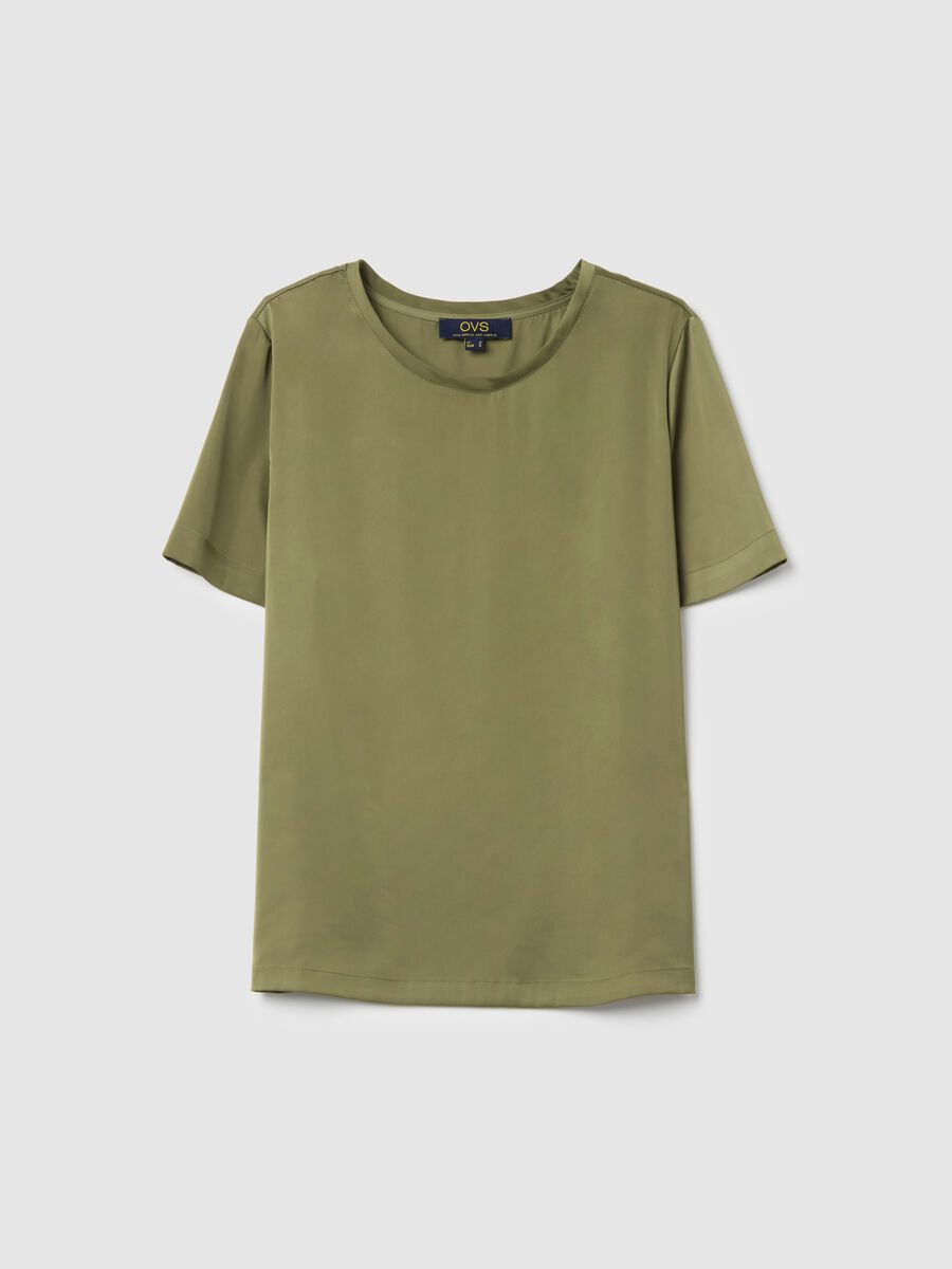 Short-sleeved blouse in satin_4