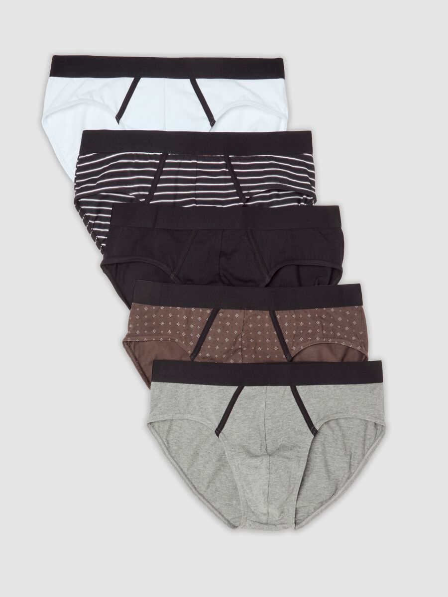 Multipack di cinque slip multicolor in cotone organico elasticizzato_0