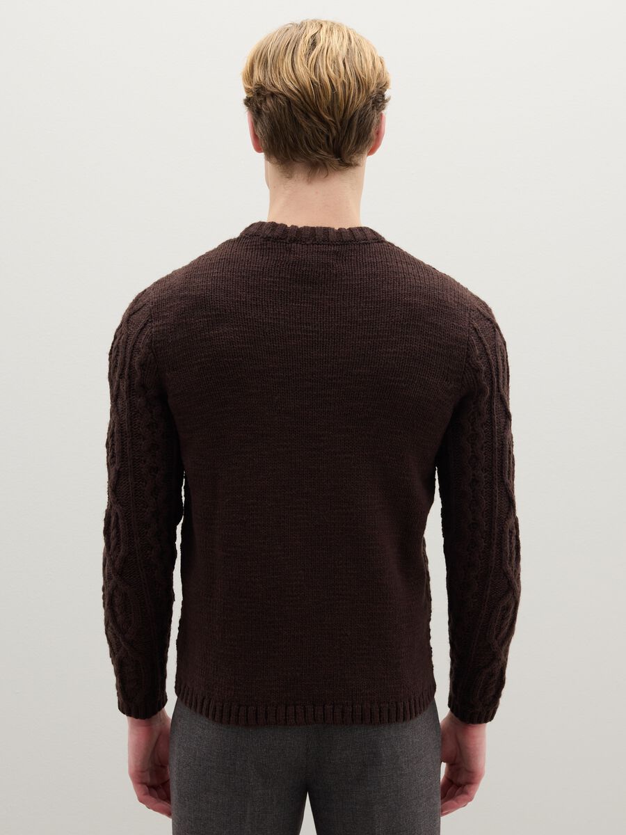 Brown regular fit tricot jumper_3