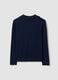 Blue viscose-blend polo-collar jumper with relaxed fit_6