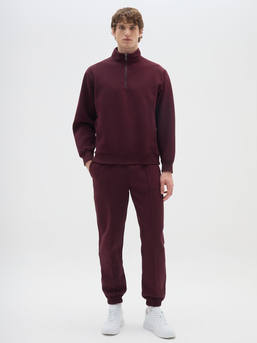Burgundy half-zip sweatshirt_1