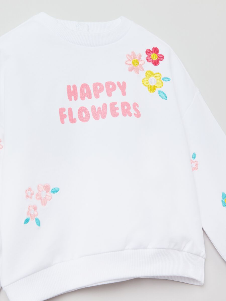 French terry sweatshirt with embroidered flowers_2