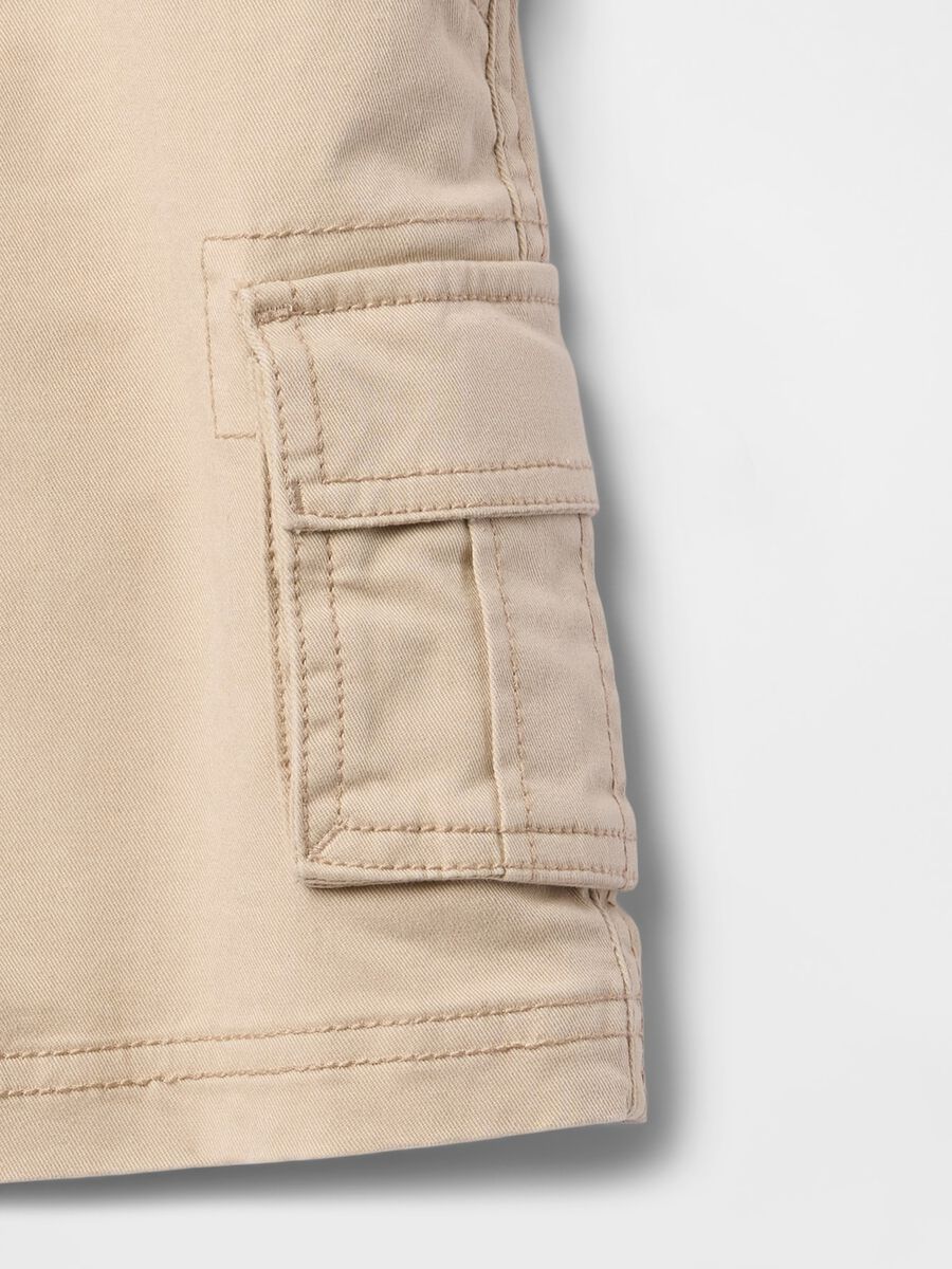 Beige Cargo Shorts for Children_3