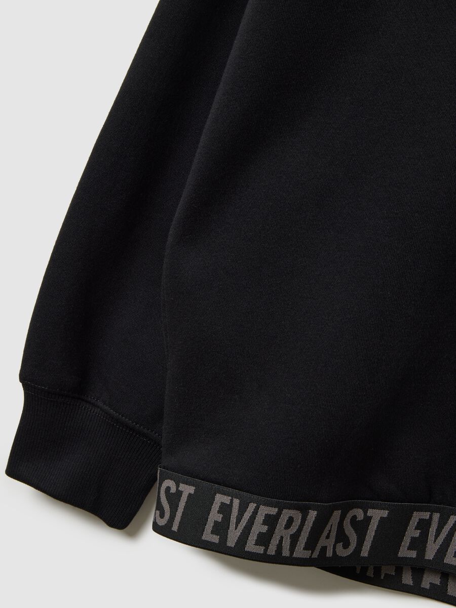 Black regular fit cotton blend sweatshirt_5