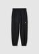 Black pure cotton over fit joggers for boys_3