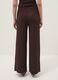 Brown stretch wide-leg trousers with crinkled texture_2