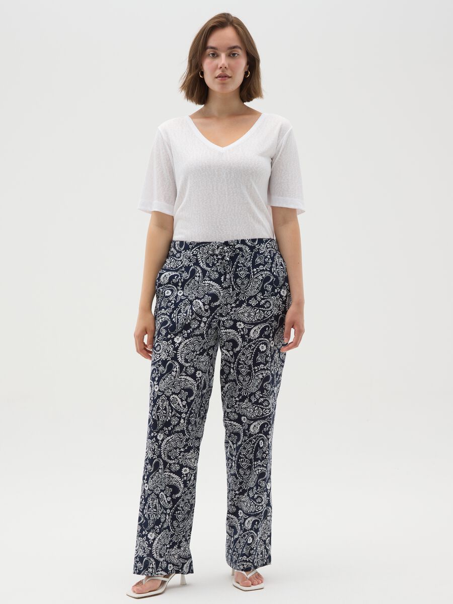 Women's white blend regular fit T-shirt_2