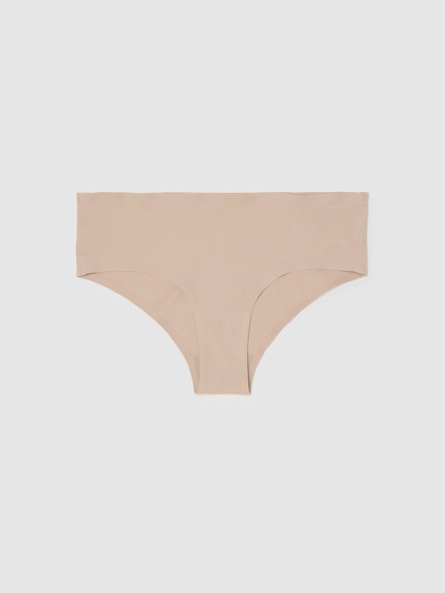 Women's beige stretch fabric regular fit briefs_4