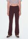 Brown Flared Stretch Cotton Trousers_2