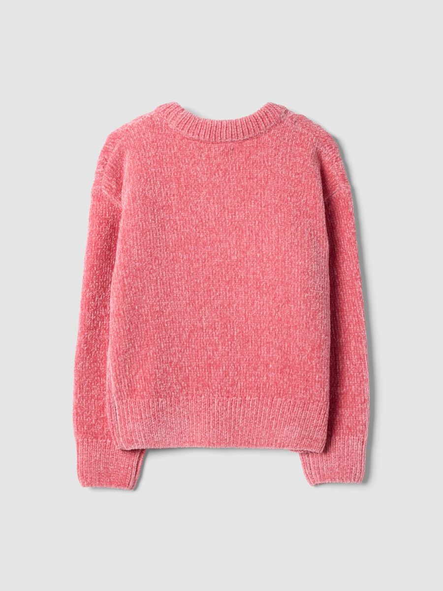 Maglione rosa girocollo a trecce regular fit_1