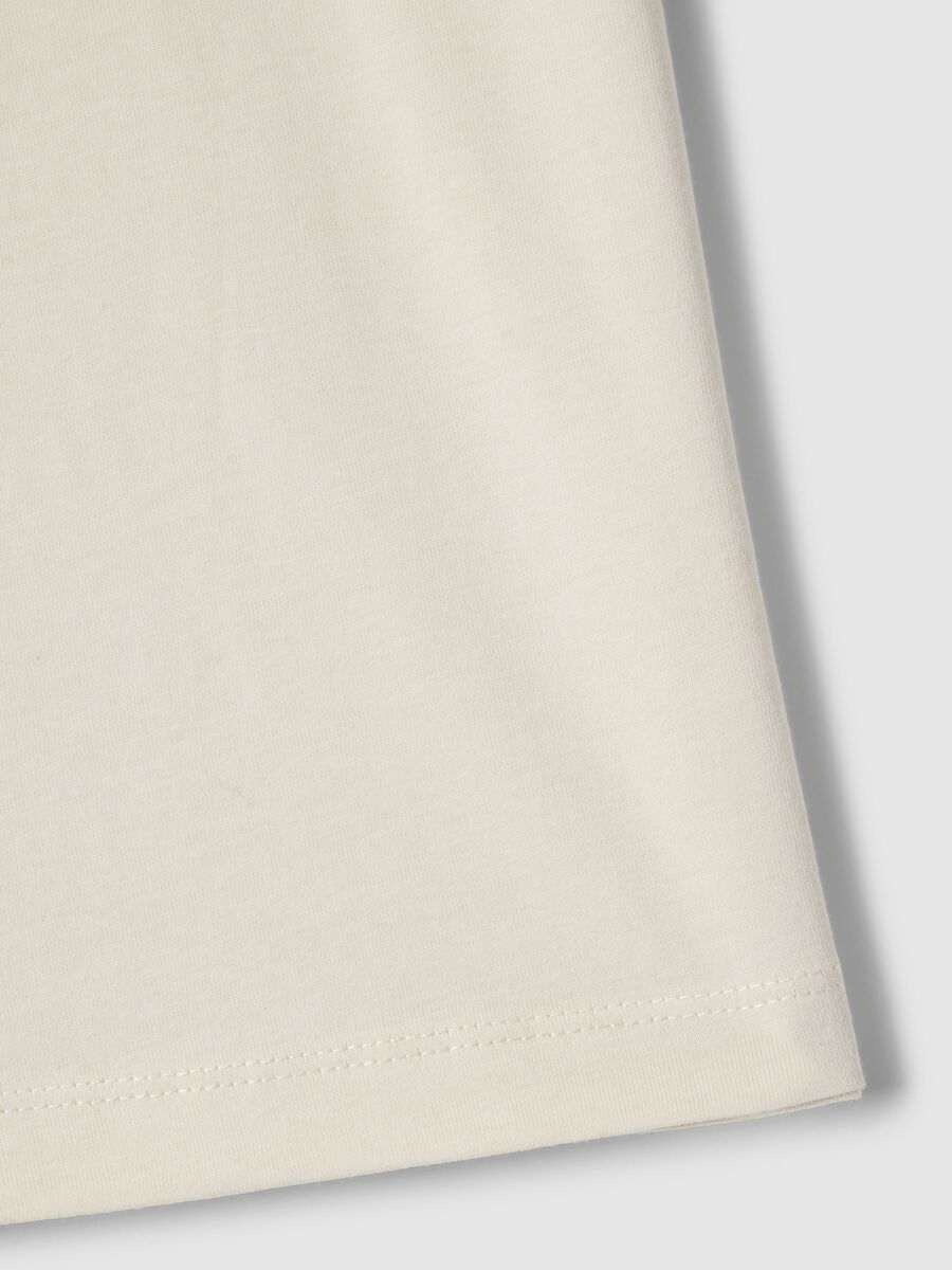 T-shirt in puro cotone beige regular fit per bambino con stampa_3