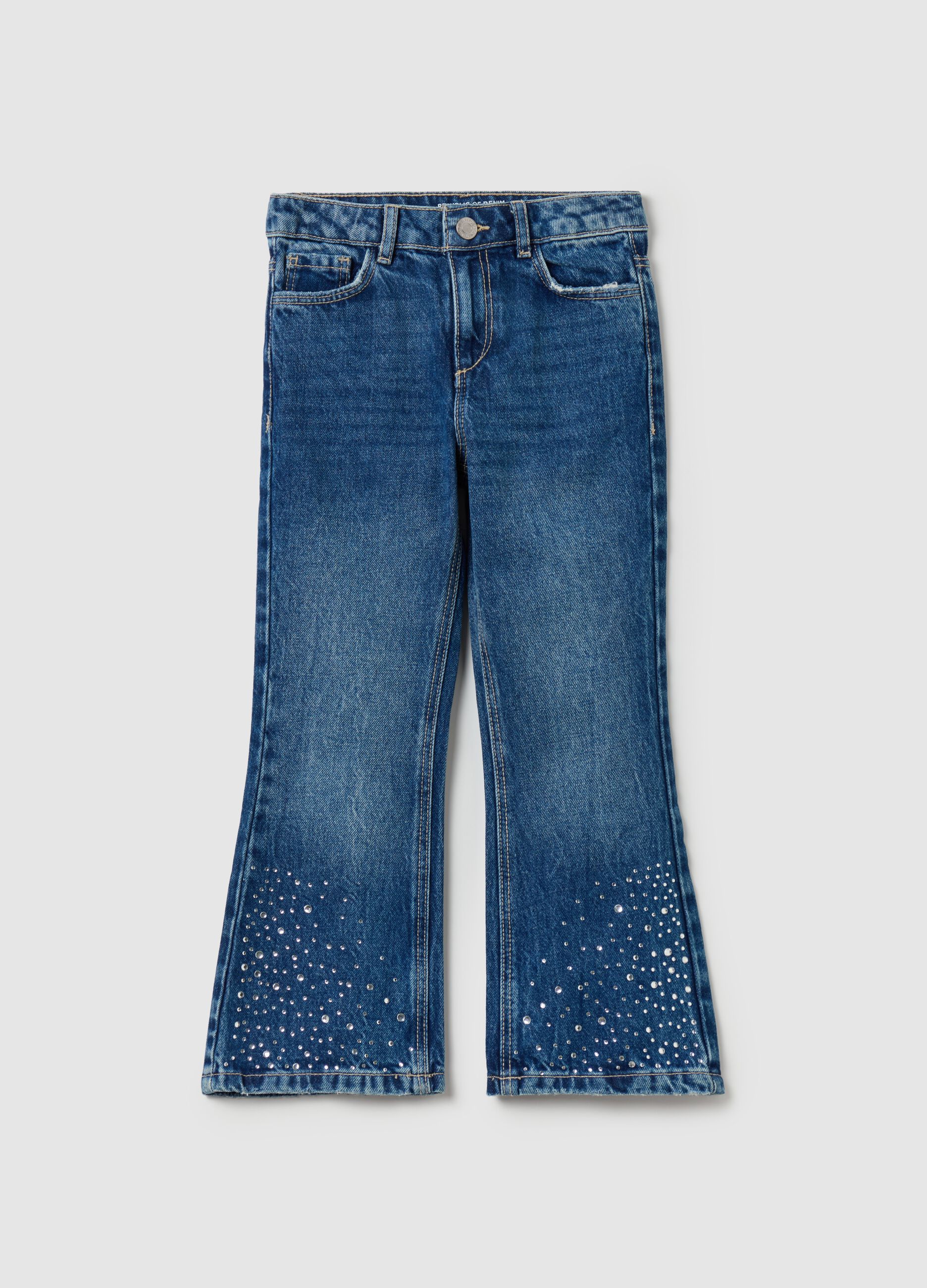 Jeans flare fit cinque tasche con strass Lavaggio medio OVS KIDS da Bambina OVS