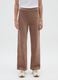 Brown wide-leg stretch cotton trousers_1