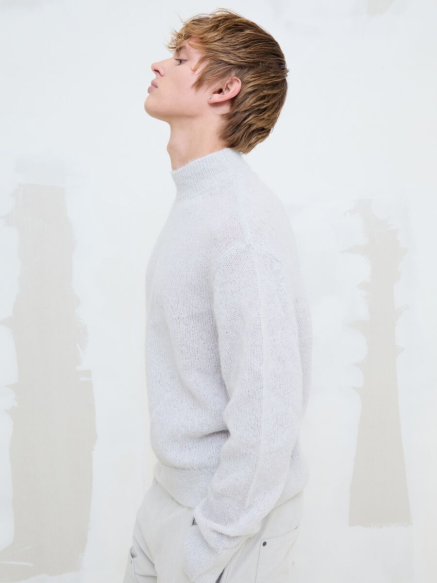 Mohair Crew Neck Light Beige_5