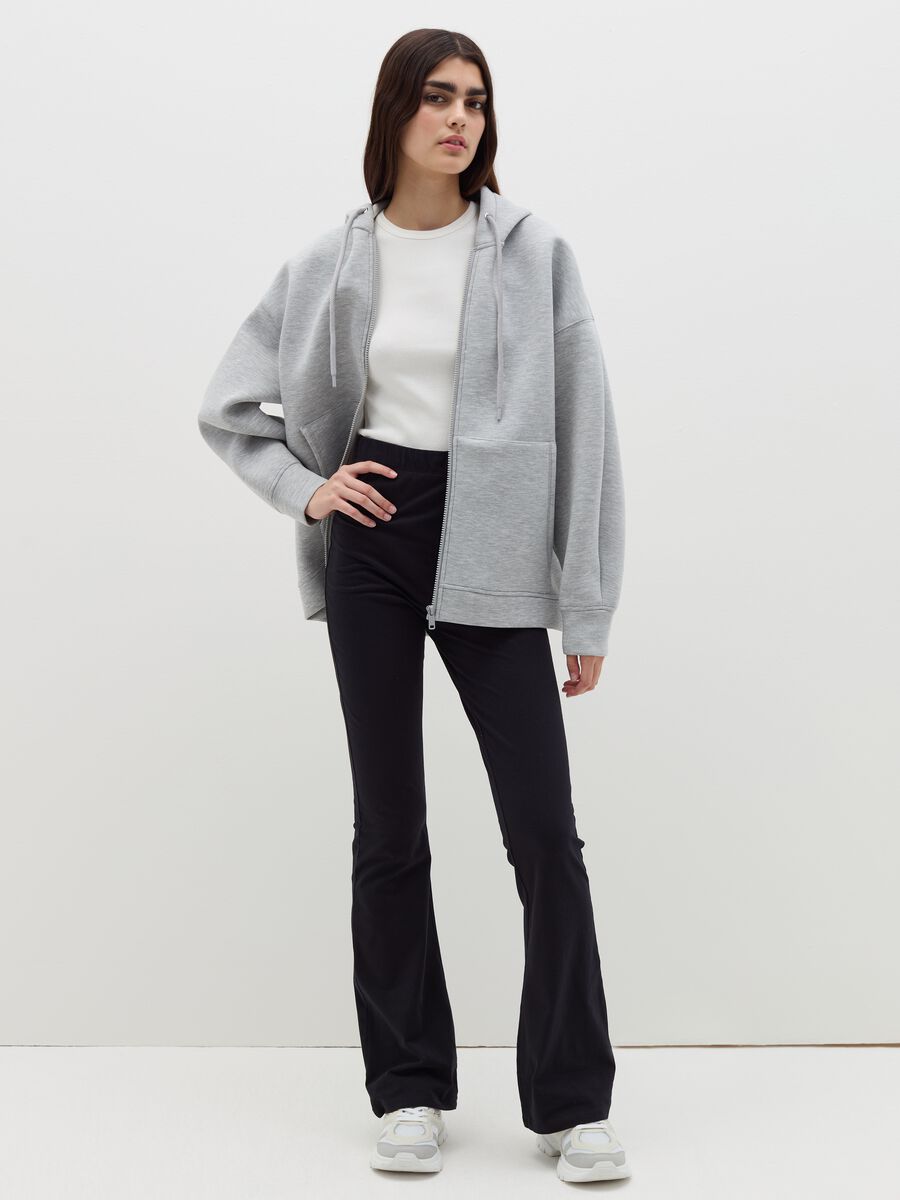 Flare-fit leggings in stretch cotton_0