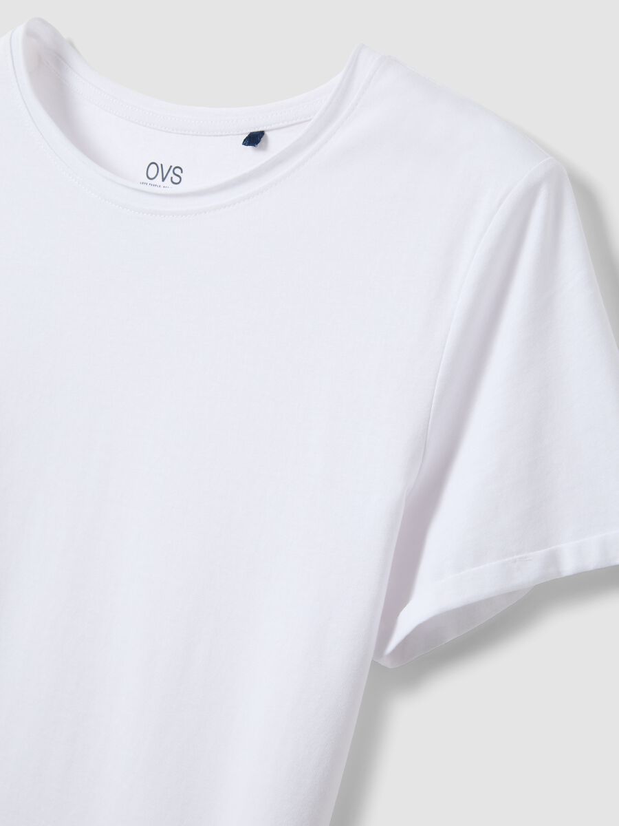White short sleeve pure cotton regular fit T-shirt_5