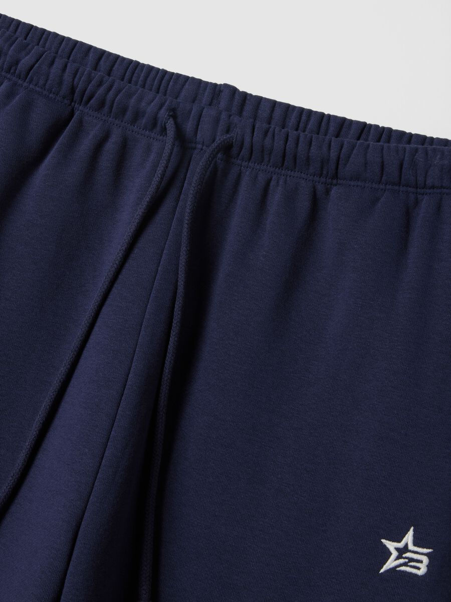 Blue jogger trousers in regular fit cotton blend_5