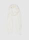 White viscose and linen blend scarf with fringes_0