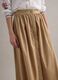 Beige long skirt in pure cotton_3