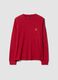 Maglia pigiama rossa in misto viscosa elasticizzata a costine regular fit_0