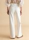 White wide leg stretch cotton trousers_2