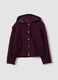 Purple hooded jacket with press-stud fastening_0