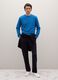 Blue crewneck pullover in pure lambswool regular fit_2