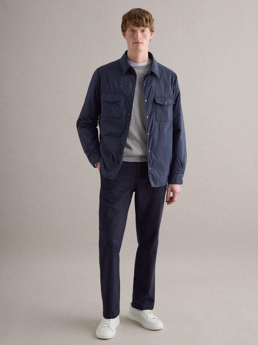 Blue lightweight regular fit jacket with zip_1