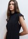 Black relaxed-fit dress with short ruffle sleeves_3