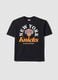 Black pure cotton T-shirt with New York Knicks print for boys_3