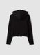 Black pure cotton full-zip hoodie with fitted cut_6