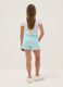 Light blue pure organic cotton girls&rsquo; shorts with elasticated waist_1
